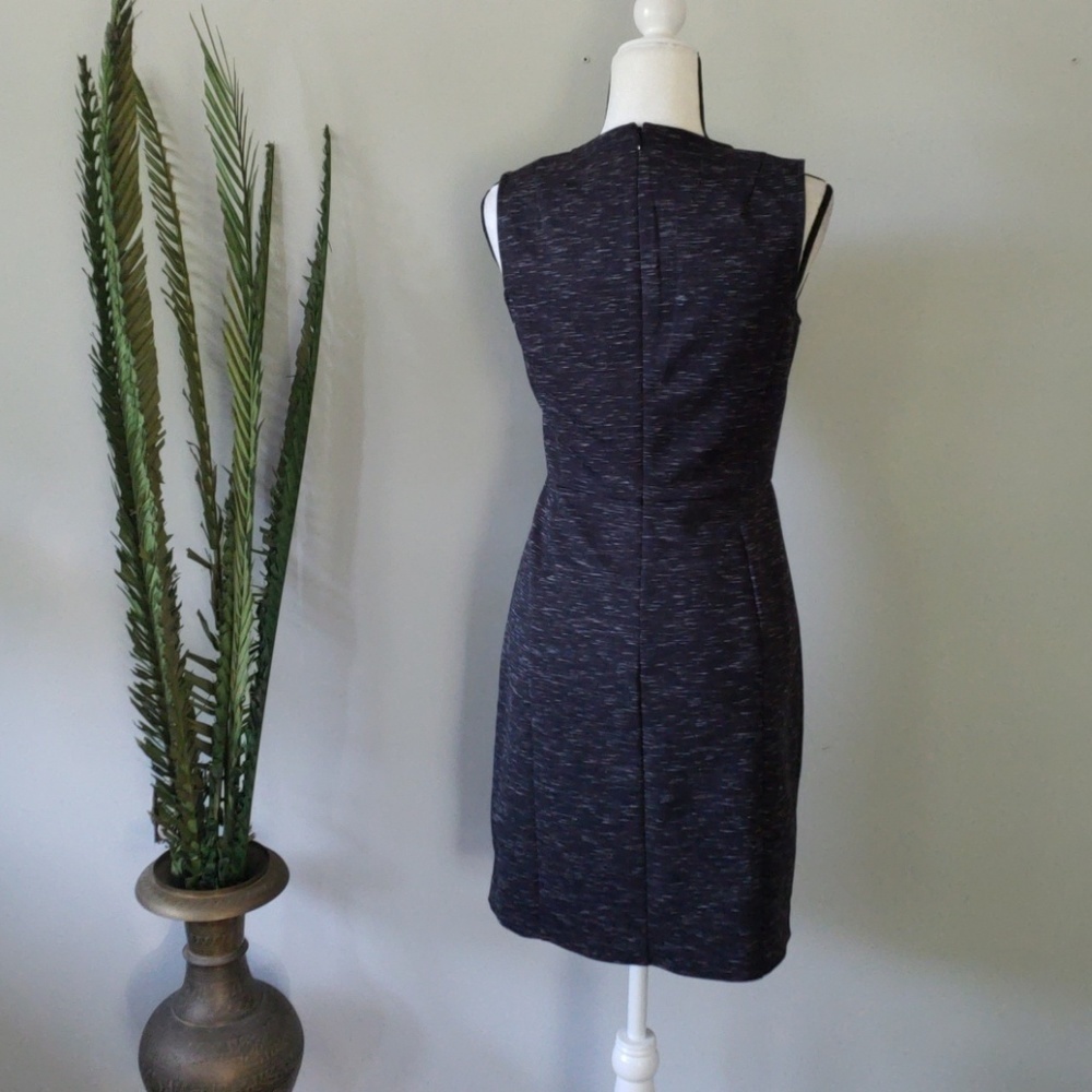 Kenneth Cole heather gray sheath dress with faux leather accent NWT - Picture 2 of 4
